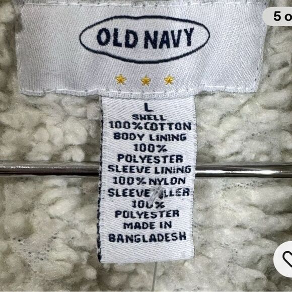 VTG Y2K Old Navy Women’s Faux Shearling Denim Trucker Jacket Size L - Picture 5 of 9